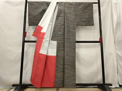 平和屋着物■本場大島紬 霞文 正絹 逸品 AABG9394st