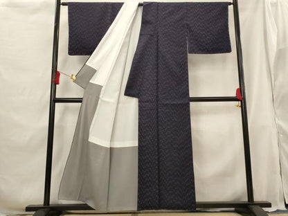 平和屋着物■上質な小紋 幾何学文様 正絹 逸品 未使用 AABG9409st