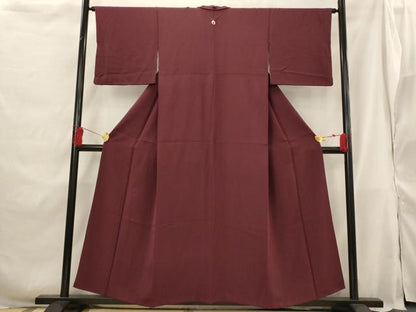 平和屋着物■上質な色無地 紋意匠 葡萄色 正絹 逸品 AABG9411st