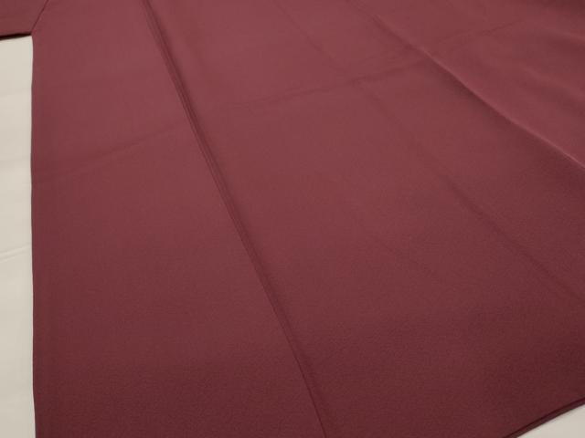 平和屋着物■上質な色無地 紋意匠 葡萄色 正絹 逸品 AABG9411st