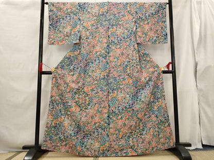 平和屋着物■小紋 草花尽くし 洗える着物 AABG9416st