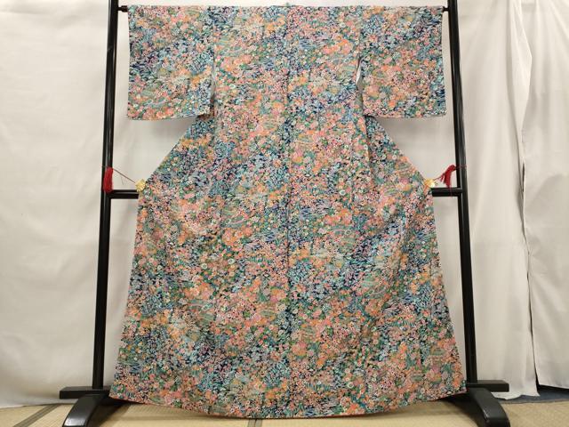 平和屋着物■小紋 草花尽くし 洗える着物 AABG9416st