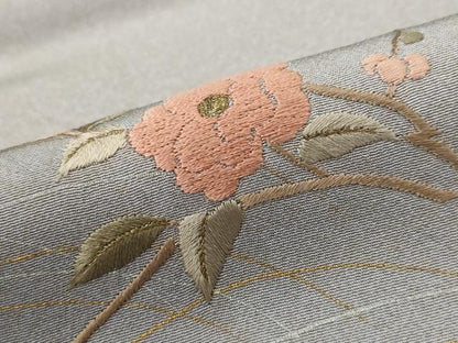 平和屋着物■訪問着 刺繍 芝花文 暈し染め 金糸 金銀彩 正絹 逸品 AABG9422st