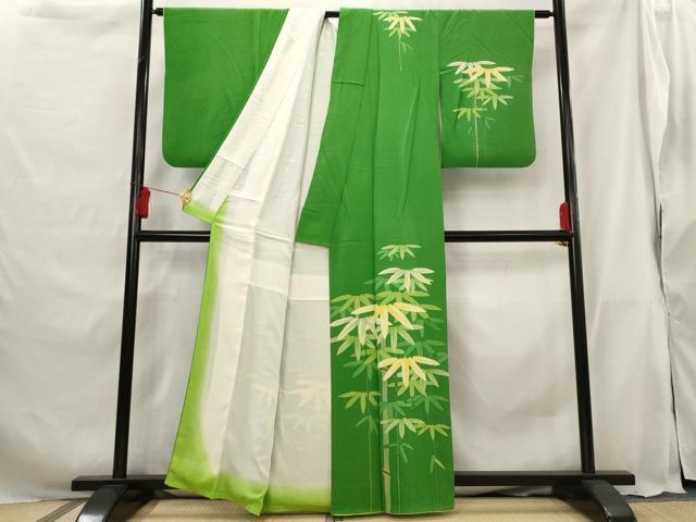 平和屋着物■訪問着　笹竹文　正絹　逸品　AABG9423st