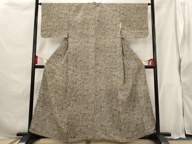 平和屋着物■上質な小紋　紬地　花尽くし　正絹　逸品　AABG9425st