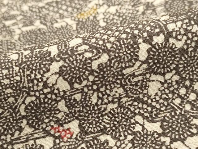 平和屋着物■上質な小紋　紬地　花尽くし　正絹　逸品　AABG9425st