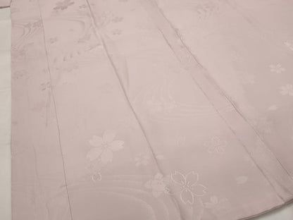 平和屋着物■長襦袢 無双仕立て 桜地紋 撫子色 正絹 逸品 AABG9427st