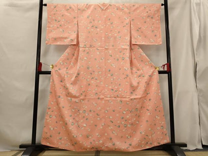 平和屋着物■上質な小紋 舞花文 正絹 逸品 未使用 AABG9428st