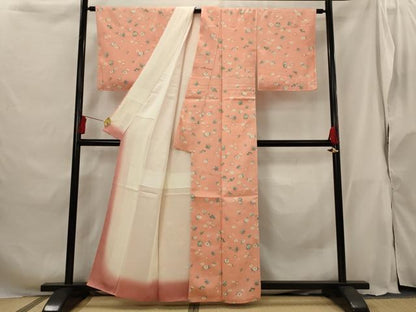 平和屋着物■上質な小紋 舞花文 正絹 逸品 未使用 AABG9428st