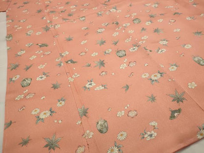 平和屋着物■上質な小紋 舞花文 正絹 逸品 未使用 AABG9428st