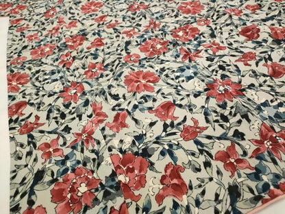 平和屋着物■上質な小紋 更紗花文 正絹 逸品 AABG9435st