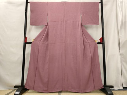 平和屋着物■上質な色無地 紋意匠 浅蘇芳色 正絹 逸品 AABG9438st