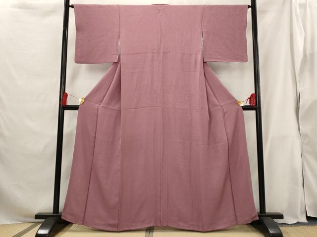 平和屋着物■上質な色無地 紋意匠 浅蘇芳色 正絹 逸品 AABG9438st