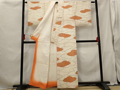 平和屋着物■上質な小紋 雲取り文様 正絹 逸品 AABG9441st