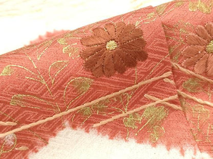 平和屋着物■訪問着 刺繍 草花文 金糸 金彩 正絹 逸品 AABG9442st