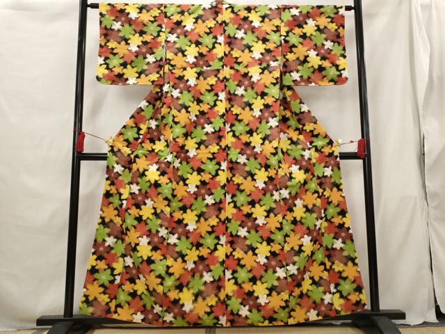 平和屋着物■上質な紬　舞花文　正絹　逸品　AABG9452st