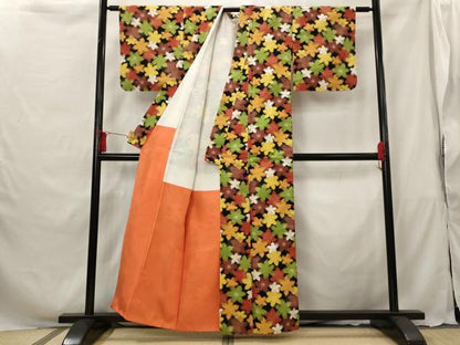 平和屋着物■上質な紬　舞花文　正絹　逸品　AABG9452st