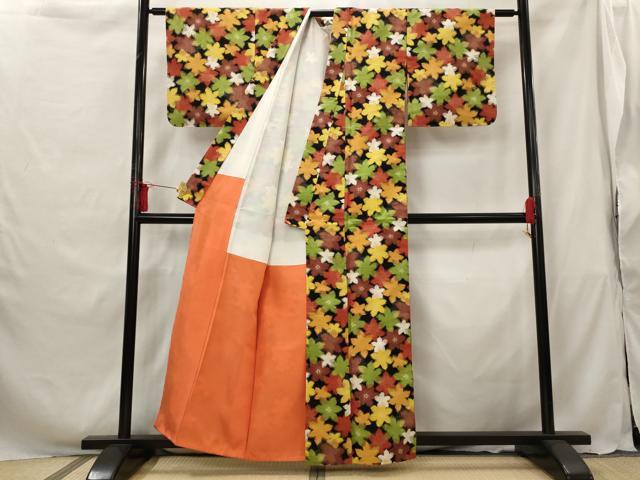 平和屋着物■上質な紬　舞花文　正絹　逸品　AABG9452st