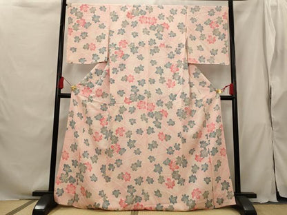平和屋着物■上質な小紋 舞花文 暈し染め 正絹 逸品 AABG9455st