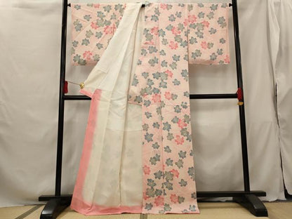 平和屋着物■上質な小紋 舞花文 暈し染め 正絹 逸品 AABG9455st