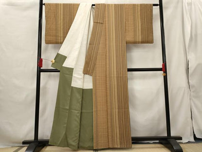平和屋着物■上質な小紋 間道 正絹 逸品 AABG9459st