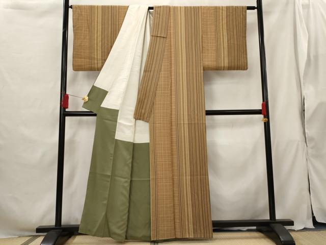 平和屋着物■上質な小紋 間道 正絹 逸品 AABG9459st