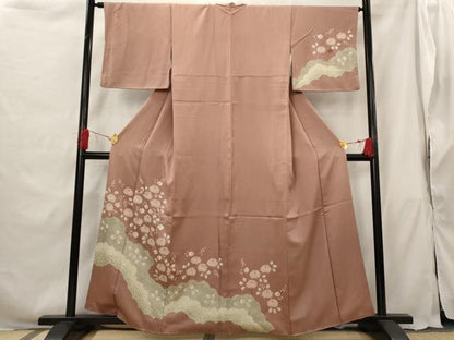 平和屋着物■訪問着 刺繍 草花文 金糸 金銀彩 正絹 逸品 AABG9461st