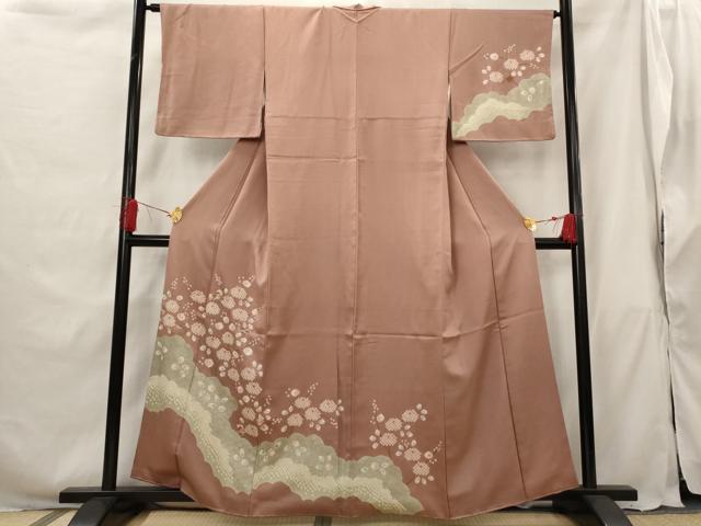 平和屋着物■訪問着 刺繍 草花文 金糸 金銀彩 正絹 逸品 AABG9461st