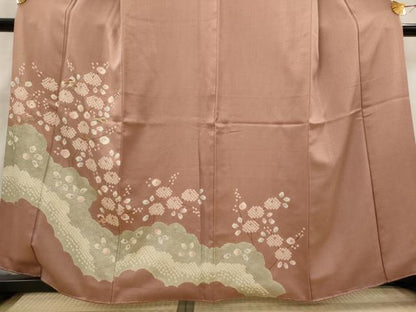 平和屋着物■訪問着 刺繍 草花文 金糸 金銀彩 正絹 逸品 AABG9461st