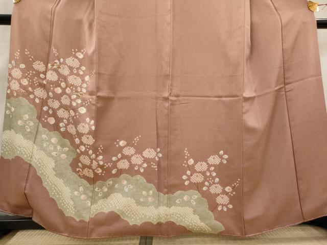 平和屋着物■訪問着 刺繍 草花文 金糸 金銀彩 正絹 逸品 AABG9461st
