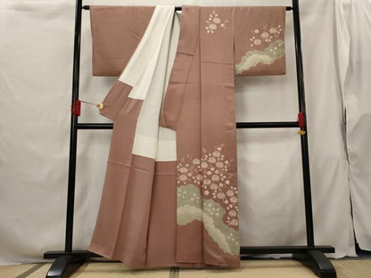 平和屋着物■訪問着 刺繍 草花文 金糸 金銀彩 正絹 逸品 AABG9461st