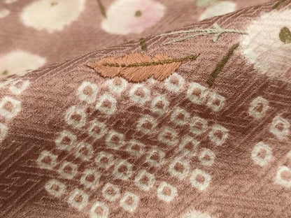 平和屋着物■訪問着 刺繍 草花文 金糸 金銀彩 正絹 逸品 AABG9461st