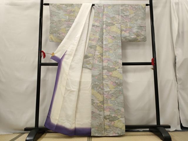 平和屋着物■上質な小紋 風景文 正絹 逸品 AABG9464st