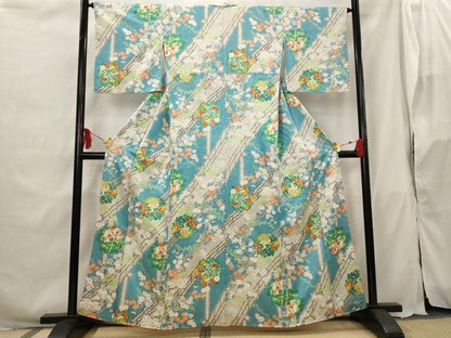 平和屋着物■上質な小紋　花丸文　金彩　正絹　逸品　AABG9470st