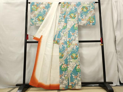 平和屋着物■上質な小紋　花丸文　金彩　正絹　逸品　AABG9470st