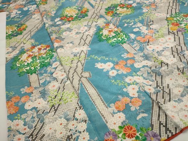 平和屋着物■上質な小紋　花丸文　金彩　正絹　逸品　AABG9470st