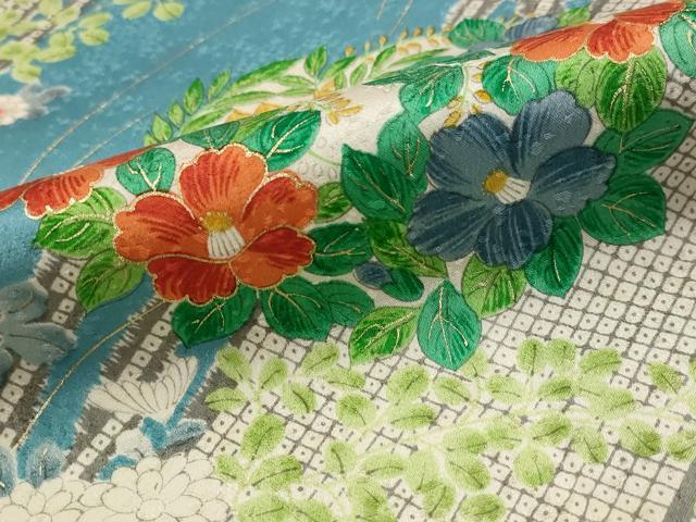 平和屋着物■上質な小紋　花丸文　金彩　正絹　逸品　AABG9470st