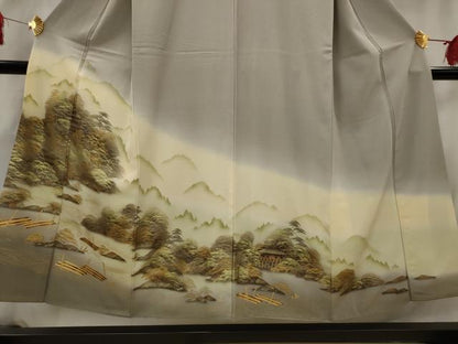 平和屋着物■豪華色留袖　風景文　暈し染め　金彩　正絹　逸品　AABG9472st