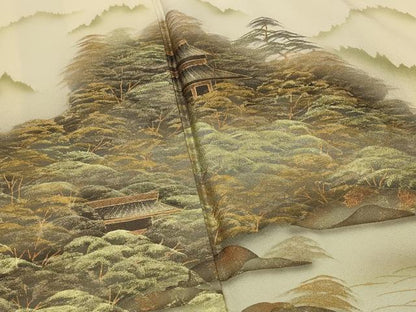 平和屋着物■豪華色留袖　風景文　暈し染め　金彩　正絹　逸品　AABG9472st