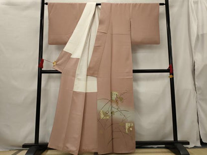 平和屋着物■豪華色留袖　駒刺繍　色紙花鳥文　暈し染め　金彩　正絹　逸品　AABG9475st
