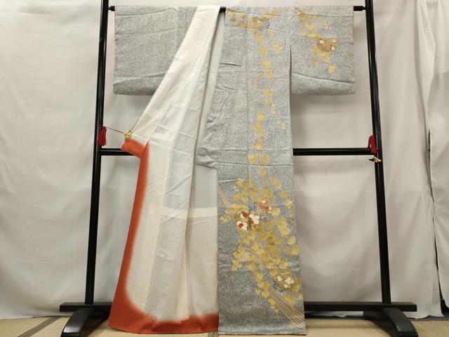 平和屋着物■訪問着 草花文 金彩 正絹 逸品 AABG9477st
