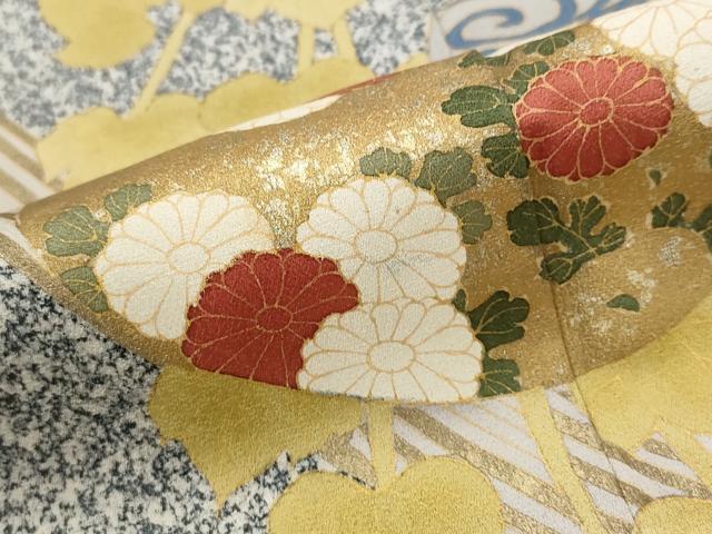 平和屋着物■訪問着 草花文 金彩 正絹 逸品 AABG9477st