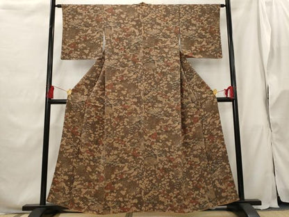 平和屋着物■上質な小紋 飛鶴花文 正絹 逸品 AABG9480st