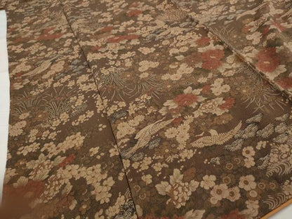 平和屋着物■上質な小紋 飛鶴花文 正絹 逸品 AABG9480st