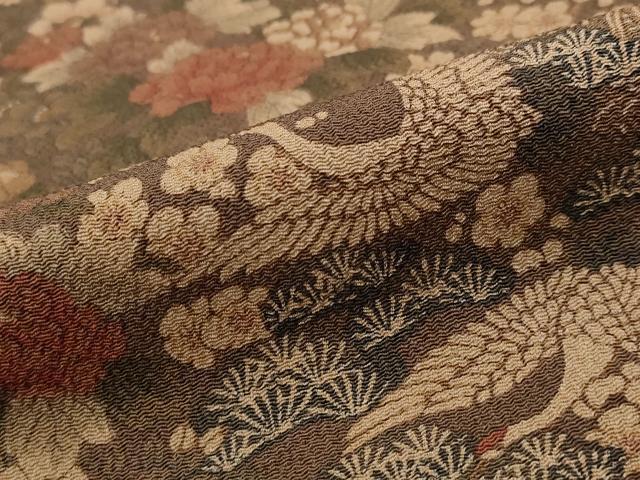 平和屋着物■上質な小紋 飛鶴花文 正絹 逸品 AABG9480st