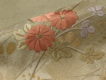 平和屋着物■訪問着 刺繍 短冊花文 暈し染め 金糸 金彩 正絹 逸品 AABG9482st