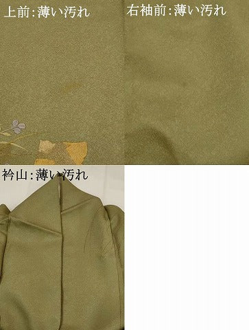 平和屋着物■訪問着 刺繍 短冊花文 暈し染め 金糸 金彩 正絹 逸品 AABG9482st