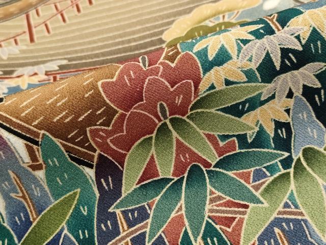 平和屋着物■豪華黒留袖 友禅 作家物 風景文 暈し染め 正絹 逸品 AABG9484st