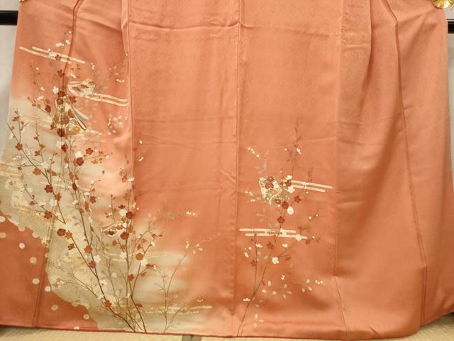 平和屋着物■訪問着 駒刺繍 枝花文 暈し染め 金彩 正絹 逸品 AABG9486st