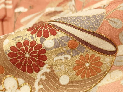 平和屋着物■訪問着 駒刺繍 枝花文 暈し染め 金彩 正絹 逸品 AABG9486st